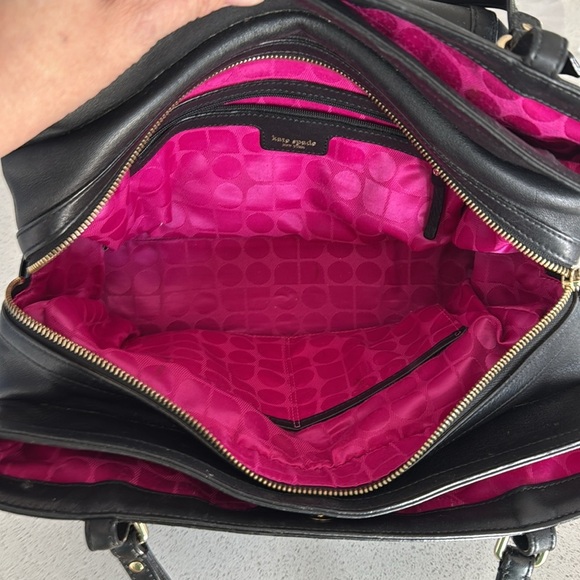 Authentic Kate Spade Park Slope Eliza bag - black with fuchsia pink interior - Picture 5 of 10